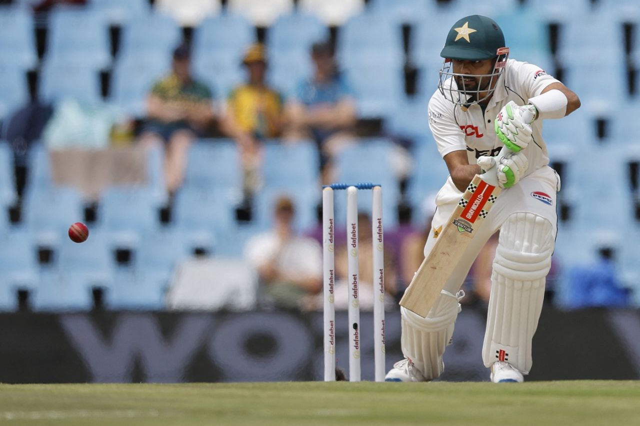 Babar Azam pushes one through the off side, South Africa vs Pakistan, 1st Test, Centurion, 3rd day, December 28, 2024
