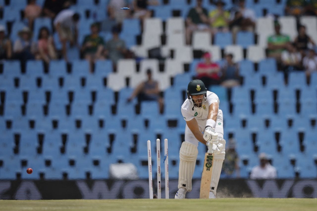 Aiden Markram was knocked over by Mohammad Abbas, South Africa vs Pakistan, 1st Test, fourth day, Centurion, December 29, 2024