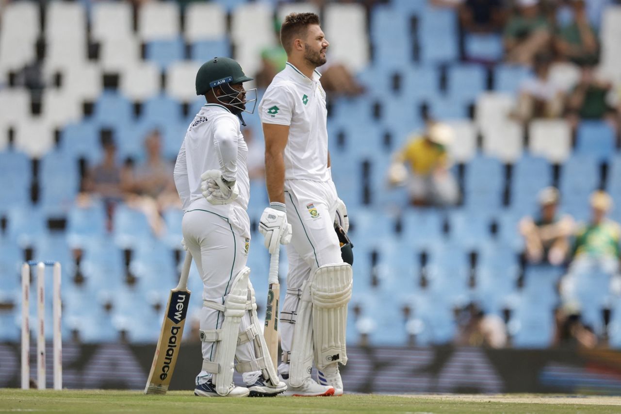 Aiden Markram and Temba Bavuma shared a 43-run stand, South Africa vs Pakistan, 1st Test, fourth day, Centurion, December 29, 2024