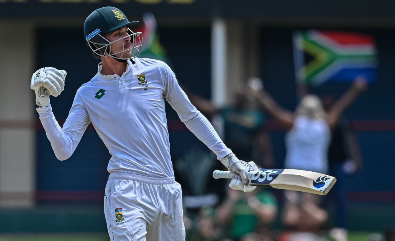 Marco Jansen celebrates after hitting the winning runs, South Africa vs Pakistan, 1st Test, fourth day, Centurion, December 29, 2024