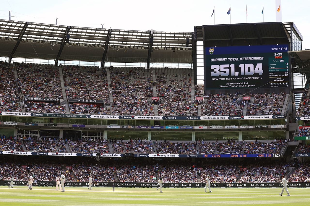 A record total attendance at the MCG, Australia vs India, 4th Test, Melbourne, ICC World Test Championship, Day 5, December 30, 2024