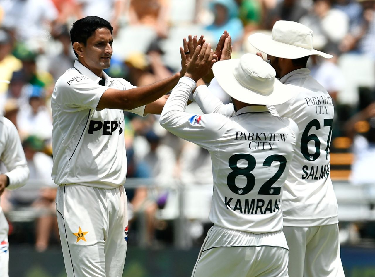 Mohammad Abbas dismissed Wiaan Mulder for 5, South Africa vs Pakistan, second Test, Cape Town, January 3, 2025
