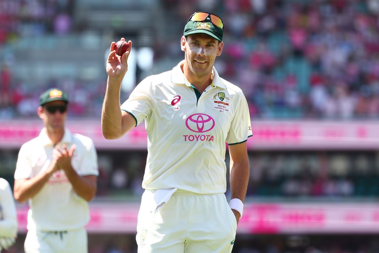 Scott Boland celebrates his match haul of 10 wickets, Australia vs India, 5th Test, Sydney, Day 3, January 5, 2024