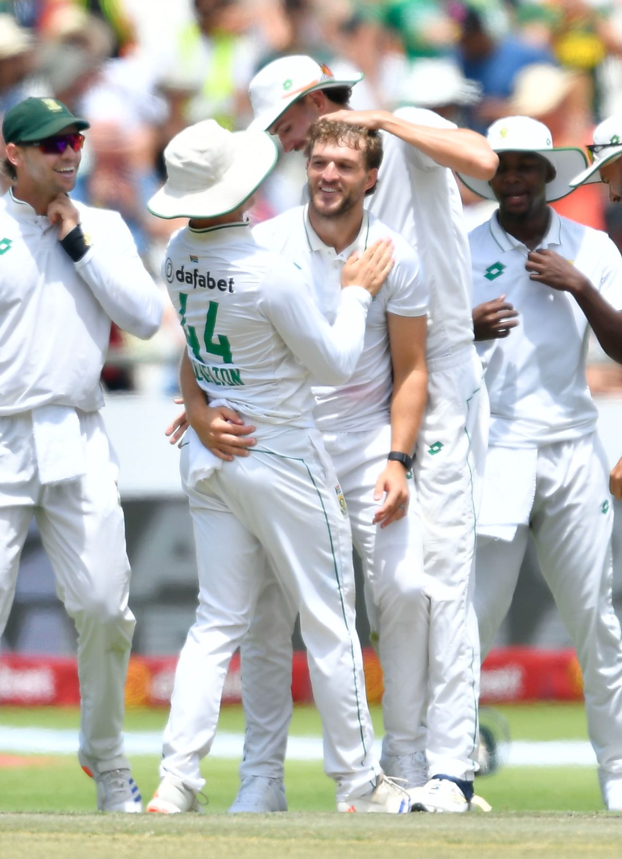 Wiaan Mulder celebrates the dismissal of Mohammad Rizwan, South Africa vs Pakistan, 2nd Test, Cape Town, 3rd day, January 5, 2025