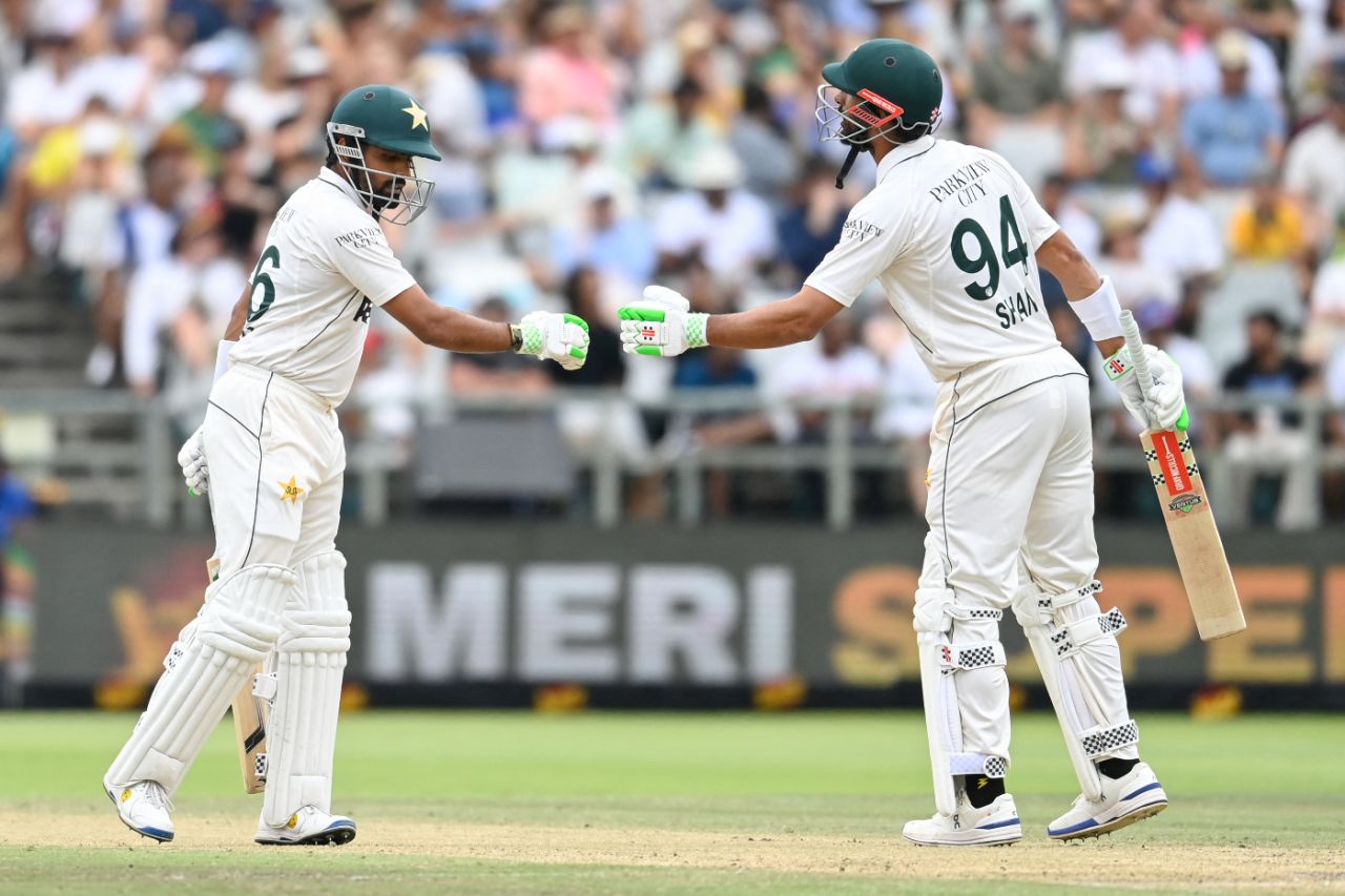 Babar Azam and Shan Masood battled with resolve in the follow-on, South Africa vs Pakistan, 2nd Test, Cape Town, 3rd day, January 5, 2025