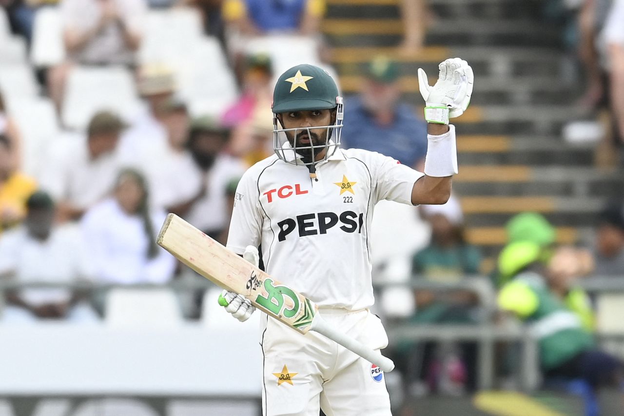 Babar Azam registered his third straight Test fifty, second for the day, South Africa vs Pakistan, 2nd Test, Cape Town, 3rd day, January 5, 2025