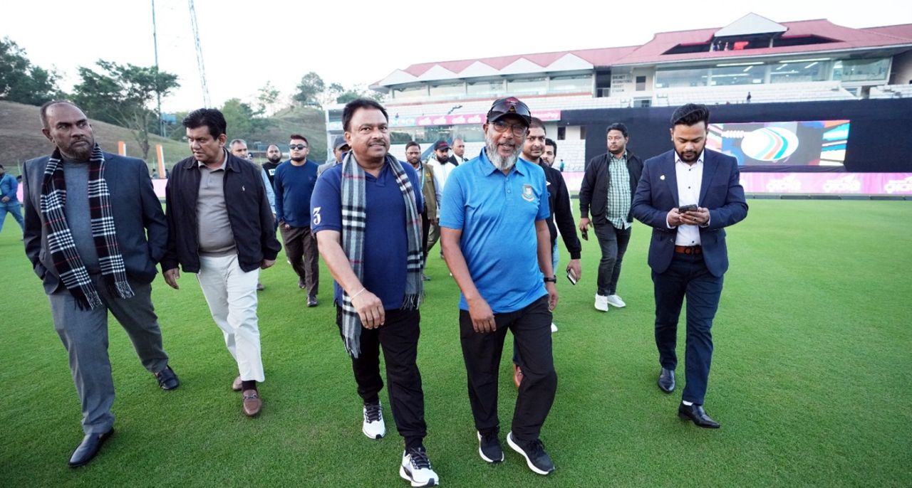 BCB president Faruque Ahmed visits the Sylhet International Stadium, Sylhet, January 5, 2025