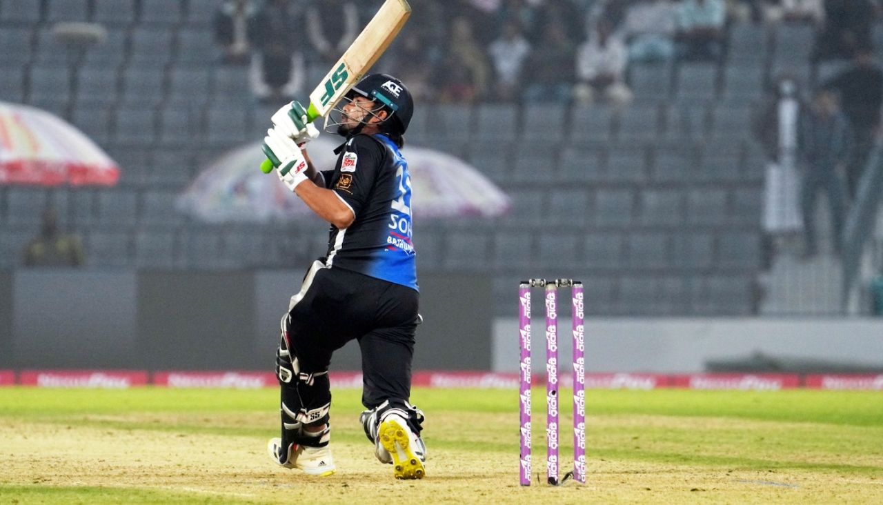 Nurul Hasan went big in the last over against Kyle Mayers, Fortune Barishal vs Rangopur Riders, BPL, Sylhet, January 9, 2025
