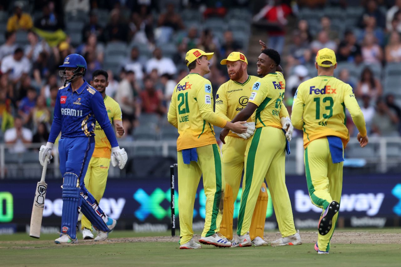 Lutho Sipamla was among the wickets as Joburg Super Kings cut through MI Cape Town, Joburg Super Kings vs MI Cape Town, SA20 2025, Johannesburg, January 11, 2025