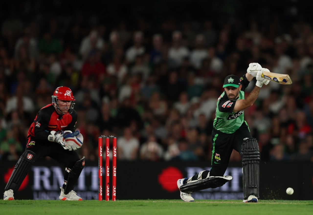 Glenn Maxwell was Stars' last hope after they slipped to 75 for 7, Melbourne Renegades vs Melbourne Stars, Docklands Stadium, BBL 2024-25, January 12, 2025
