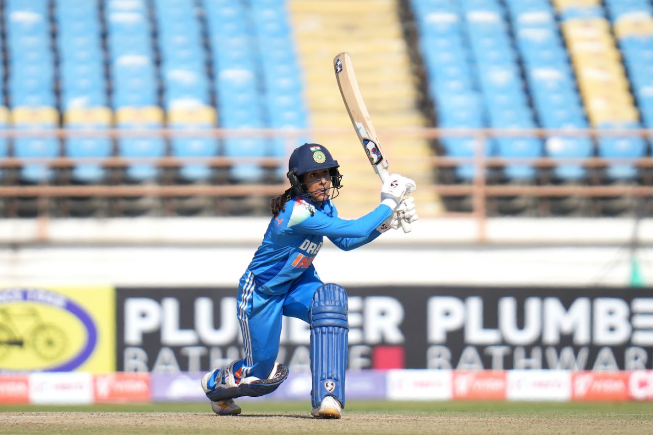 Jemimah Rodrigues hit 12 boundaries to bring up her maiden century, India vs Ireland, 2nd Women's ODI, Rajkot, January 12, 2025