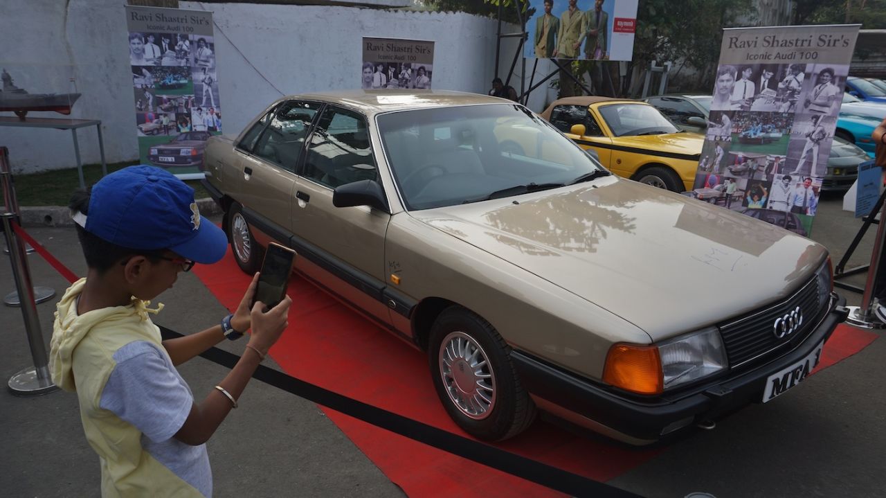 Ravi Shastri's famous Audi 100, which he got for winning the Player of the Tournament award at the 1985 World Championship of Cricket in Australia, on display in Mumbai, January 11, 2025