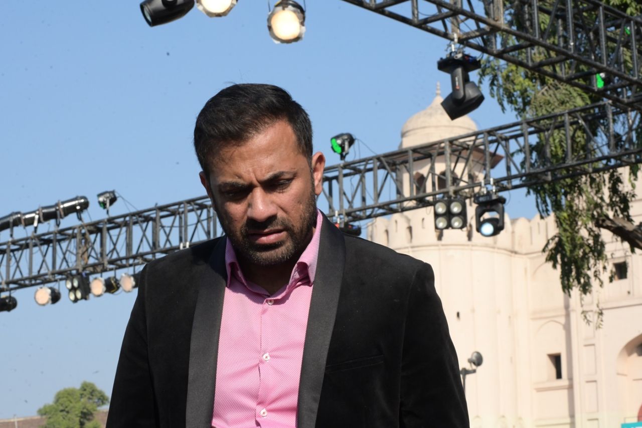 Wahab Riaz arrives at the PSL draft, Lahore, January 13, 2025
