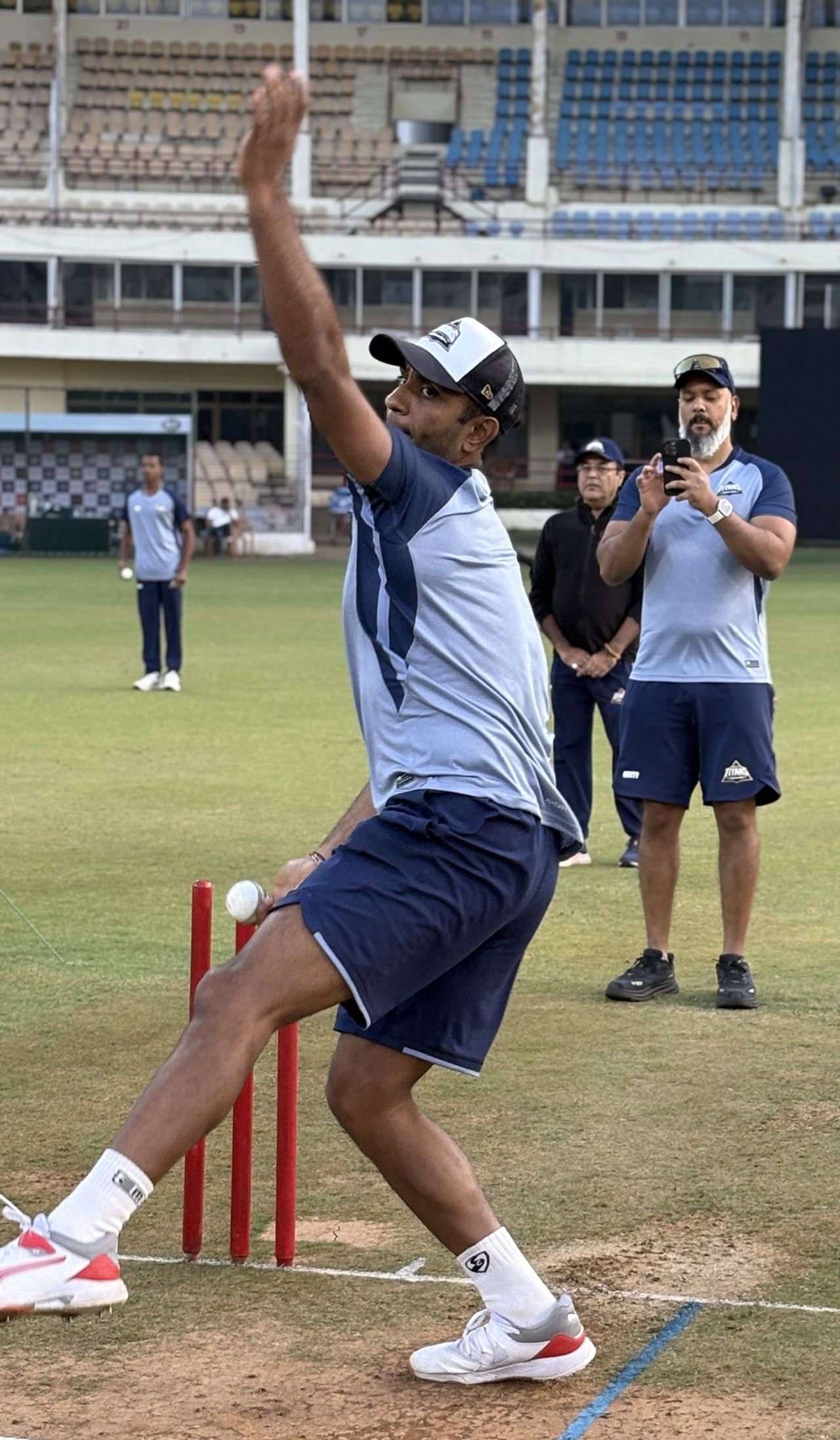 Jayant Yadav was among those at the Gujarat Titans training session, Surat, January 13, 2025