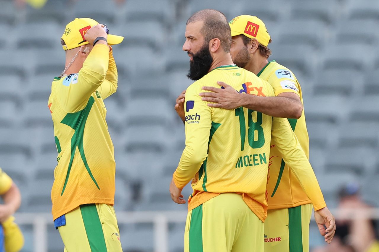 Moeen Ali struck in his first over, Johannesburg Super Kings vs Pretoria Capitals, SA20, Johannesburg, January 16, 2025