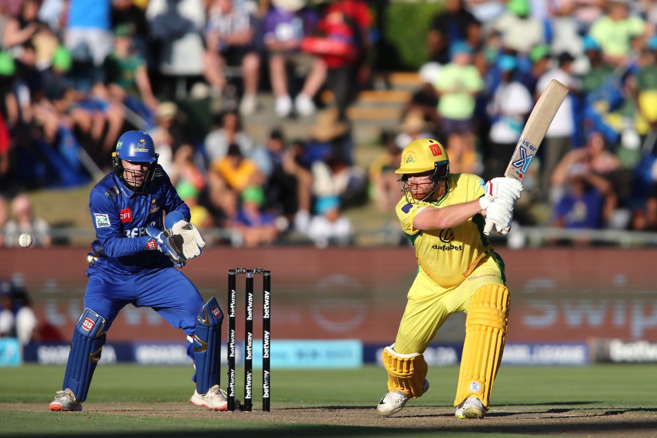 Jonny Bairstow drives through the covers, MI Cape Town vs Johannesburg Super Kings, SA20, Cape Town, January 18, 2025