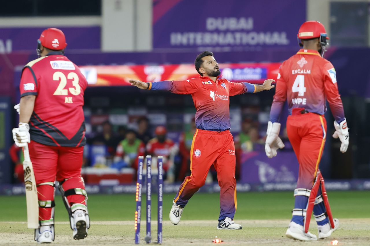 Zahir Khan finished with 3 for 34, Desert Vipers vs Dubai Capitals, ILT20, Dubai, January 20, 2025