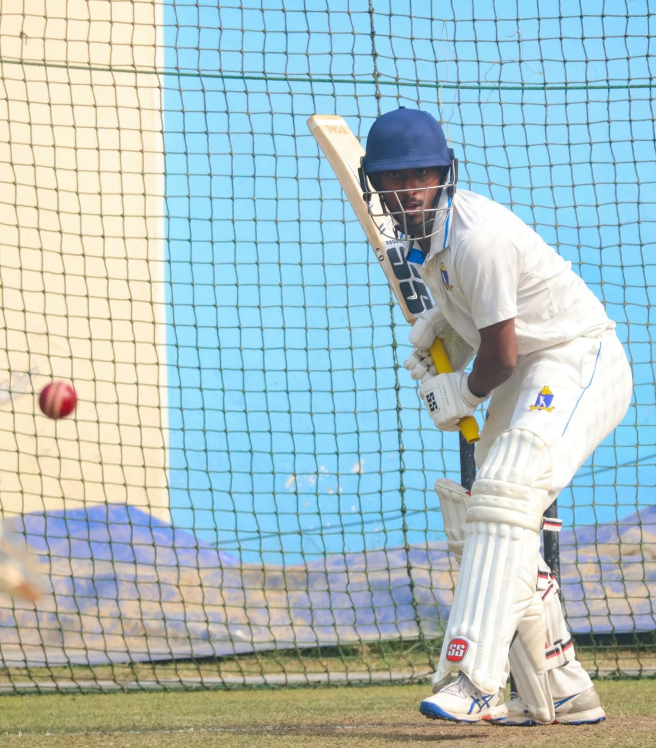 Sudip Kumar Gharami sweats it out in the nets, Ranji Trophy, Kalyani, January 22, 2025
