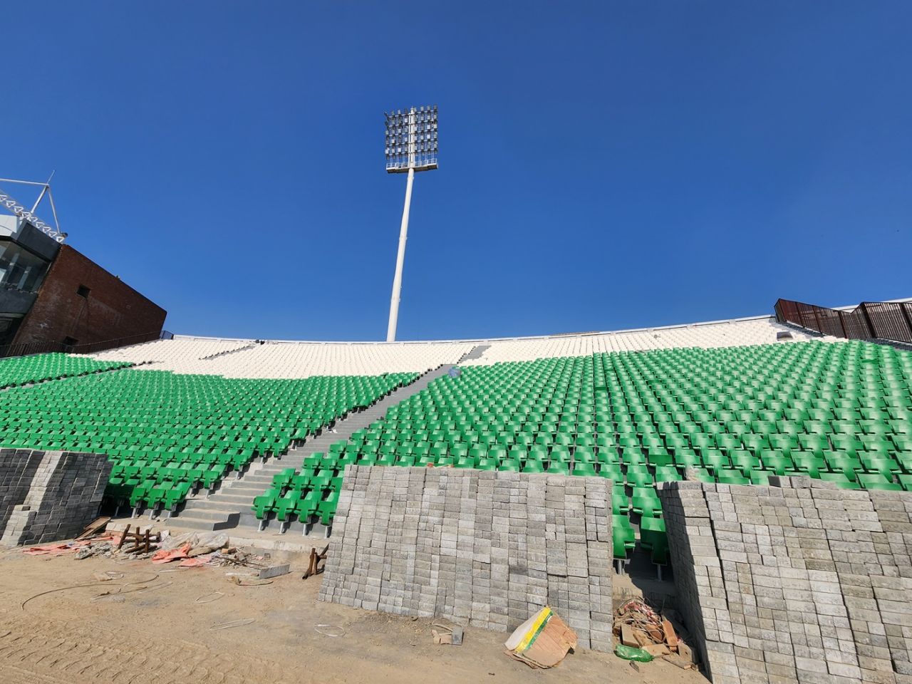 Seats have now been laid in more than half the stands at the Gaddafi Stadium, Lahore, January 23, 2025