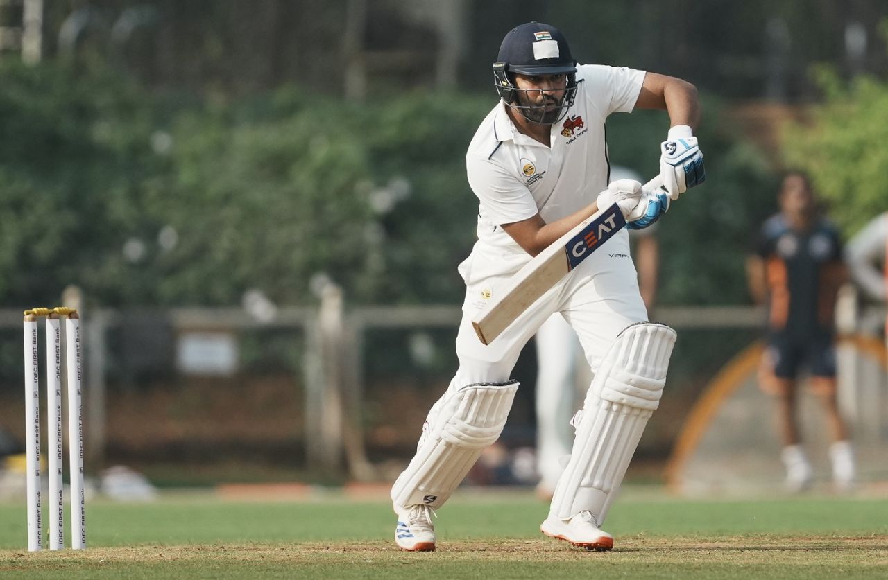 Rohit Sharma bats, Mumbai vs Jammu and Kashmir, Sharad Pawar Cricket Academy, day 1, Ranji Trophy, January 23, 2025