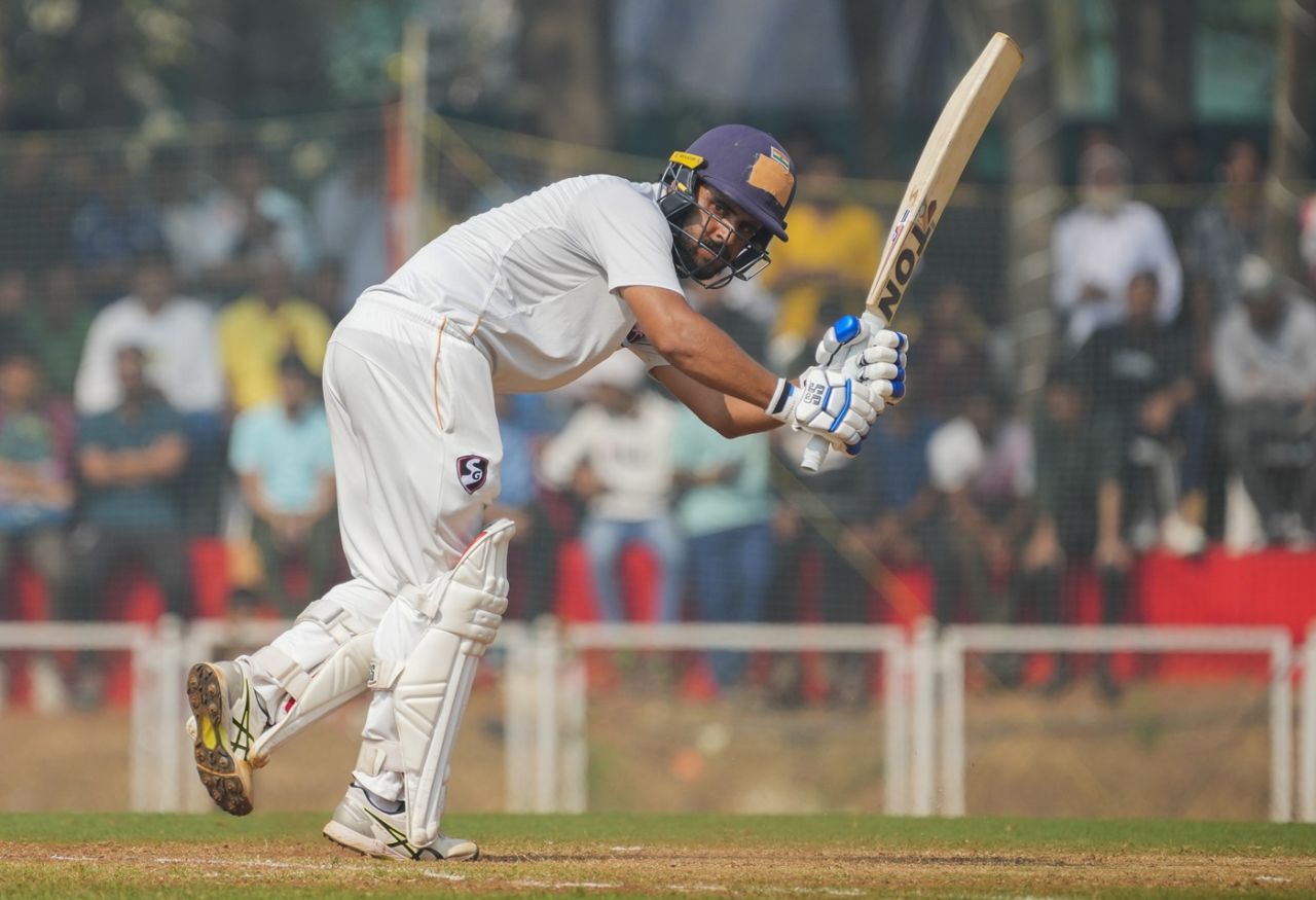 Vivrant Sharma scored a steady 38 in the chase for J&K, Mumbai vs Jammu and Kashmir, Sharad Pawar Cricket Academy, day 3, Ranji Trophy, January 25, 2025
