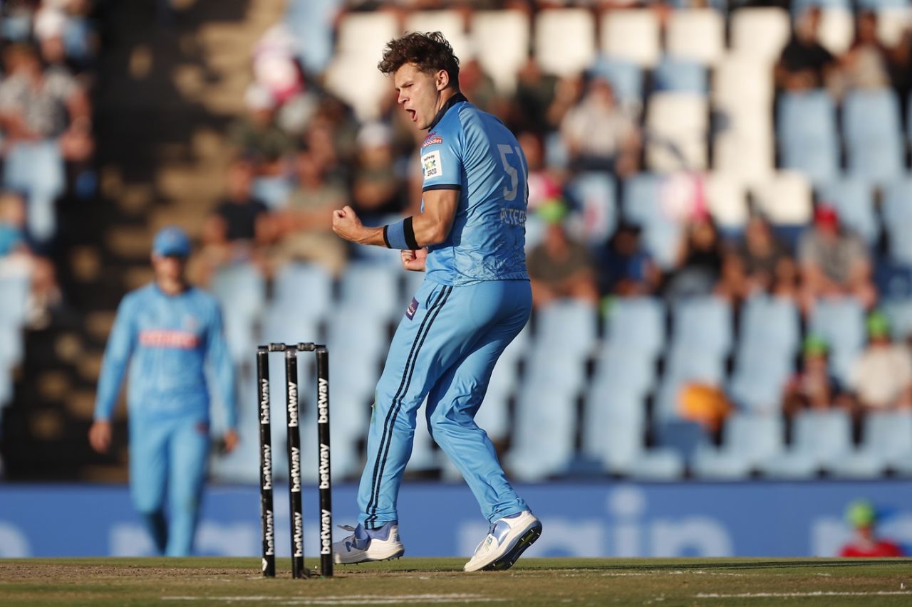 Gideon Peters dismissed Moeen Ali for a duck, Pretoria Capitals vs Joburg Super Kings, SA20 2025, Centurion, January 28, 2025