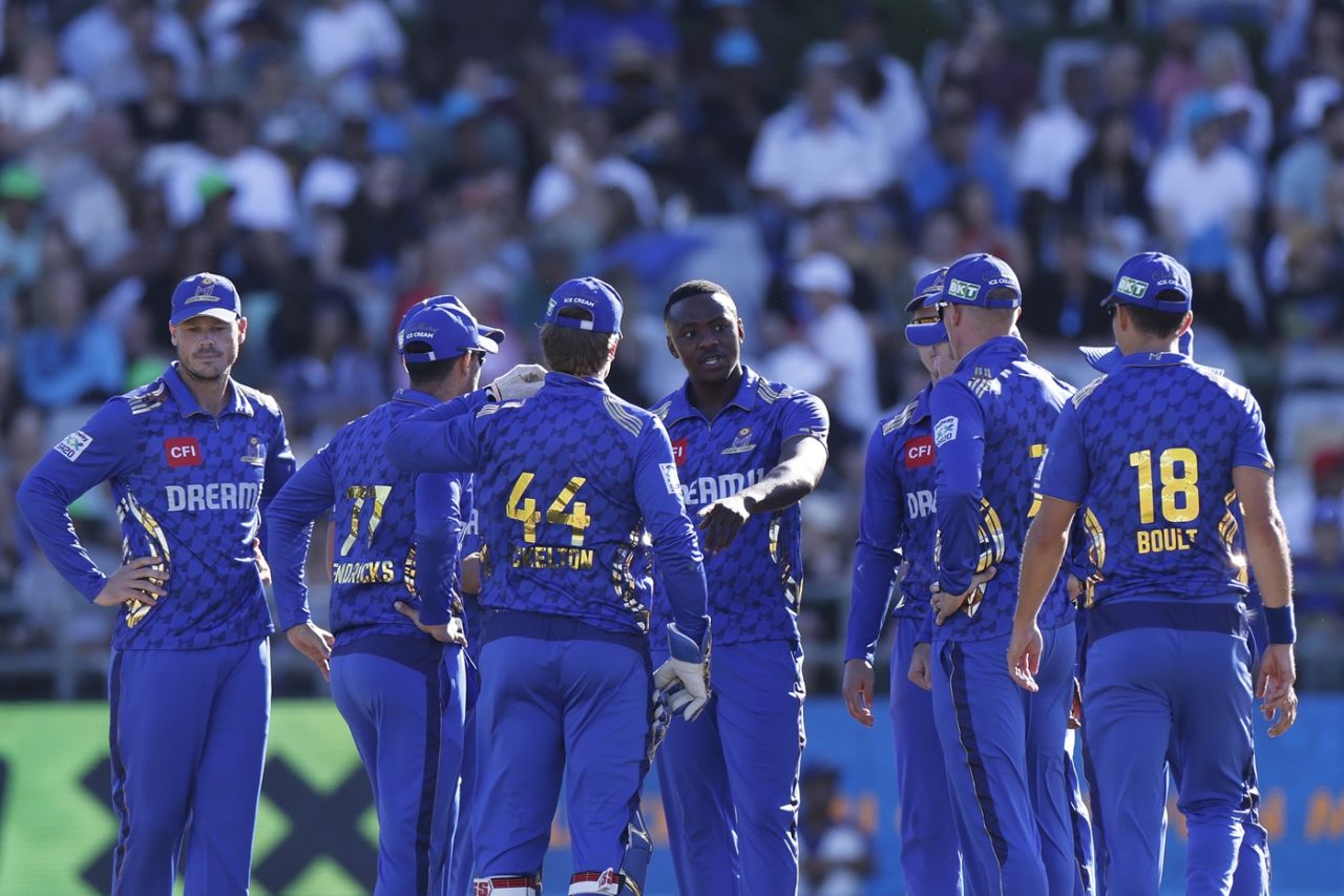 Kagiso Rabada picked the first wicket of Tony de Zorzi, MI Cape Town vs Sunrisers Eastern Cape, SA20 2025, Cape Town, January 29, 2025
