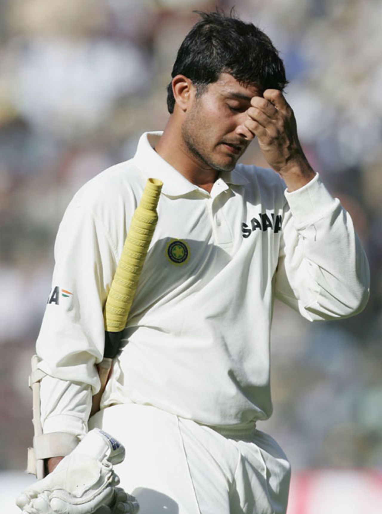Sourav Ganguly walks back after being dismissed, Australia v India, 1st Test, Bangalore, 1st day, October 7, 2004