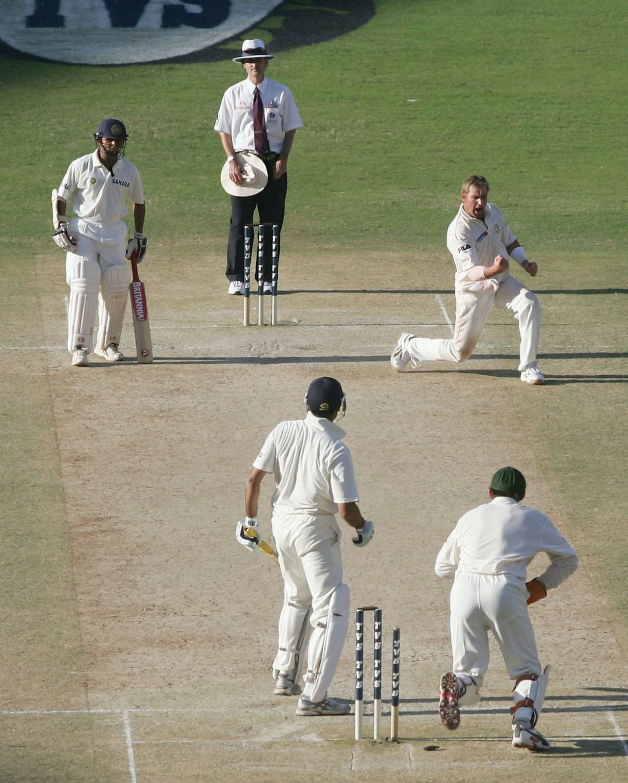 VVS Laxman bowled by Shane Warne, Australia v India, 1st Test, Bangalore, 2nd day, October 7, 2004