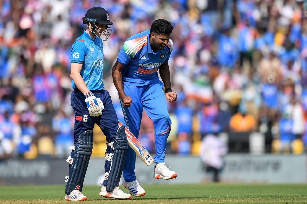 Harshit Rana bounced Harry Brook out, India vs England, 1st ODI, Nagpur, February 6, 2025 | sportzpoint.com