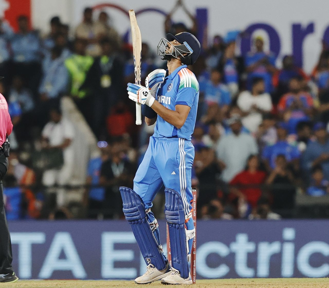 Axar Patel celebrates his third ODI fifty, India vs England, 1st ODI, Nagpur, February 6, 2025