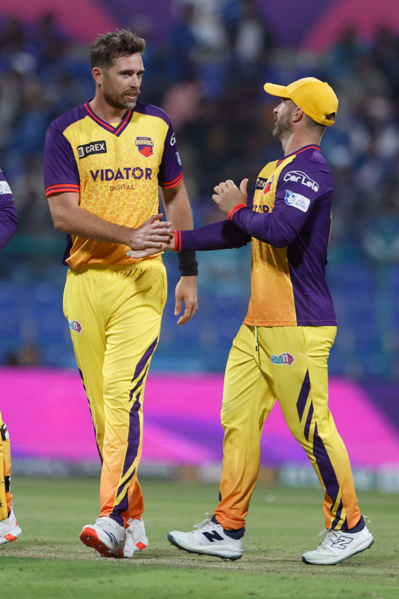 Tim Southee led from the front for Sharjah Warriorz with 2 for 24 from his four overs, MI Emirates vs Sharjah Warriorz, ILT20 2025, Eliminator, Abu Dhabi, February 6, 2025