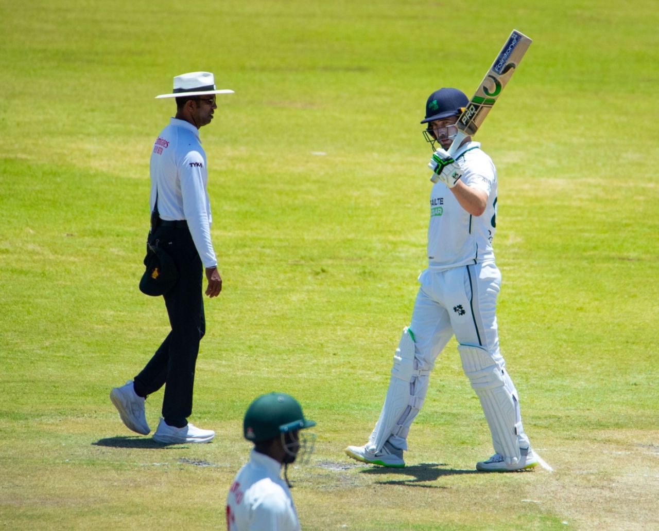 Andy Balbirnie celebrates his fifth Test century, Zimbabwe vs Ireland, Only Test, Day 3, Bulawayo, February 8, 2025