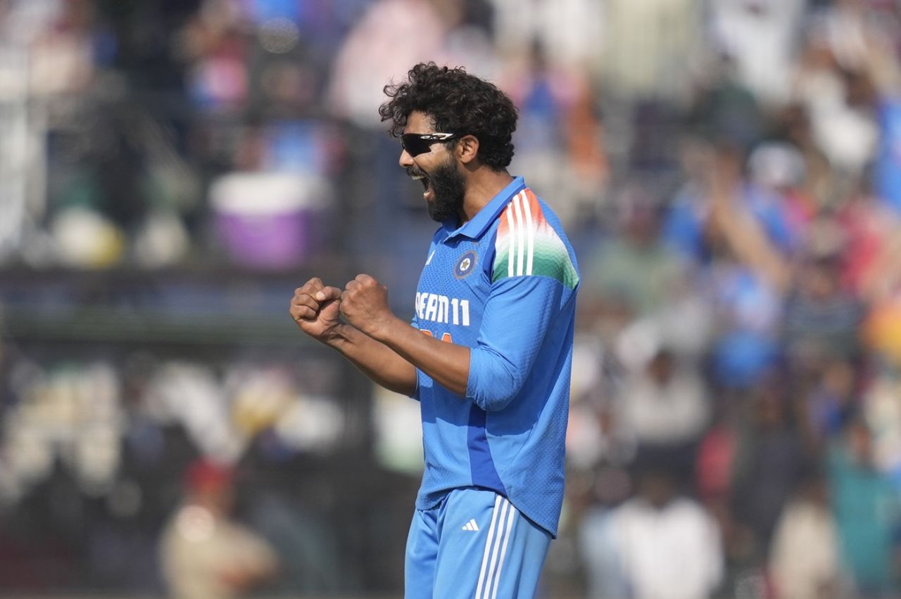 Ravindra Jadeja roars after taking a wicket, India vs England, 2nd ODI, Cuttack, February 9, 2025