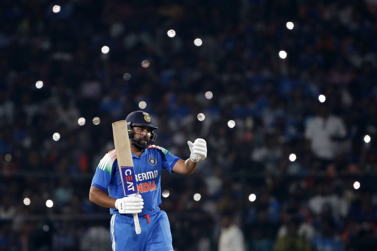 Rohit Sharma in lights, India vs England, 2nd ODI, Cuttack, February 9, 2025