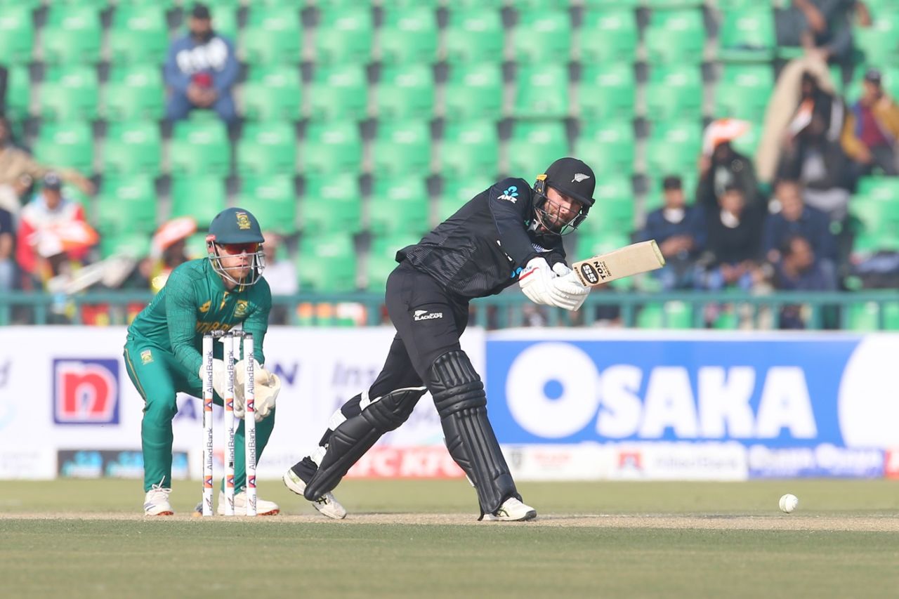 Devon Conway brought up his half-century off 64 balls, New Zealand vs South Africa, Pakistan tri-series, Lahore, February 10, 2025