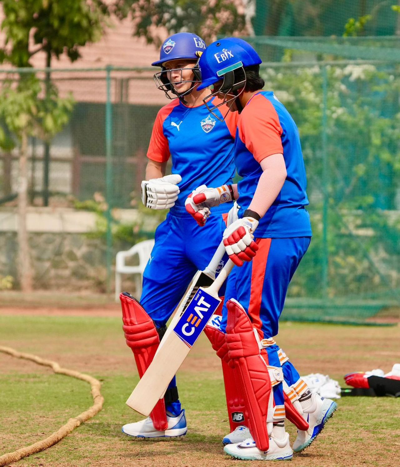 Shafali Verma and Meg Lanning stride out for a training session, Delhi, February 11, 2025