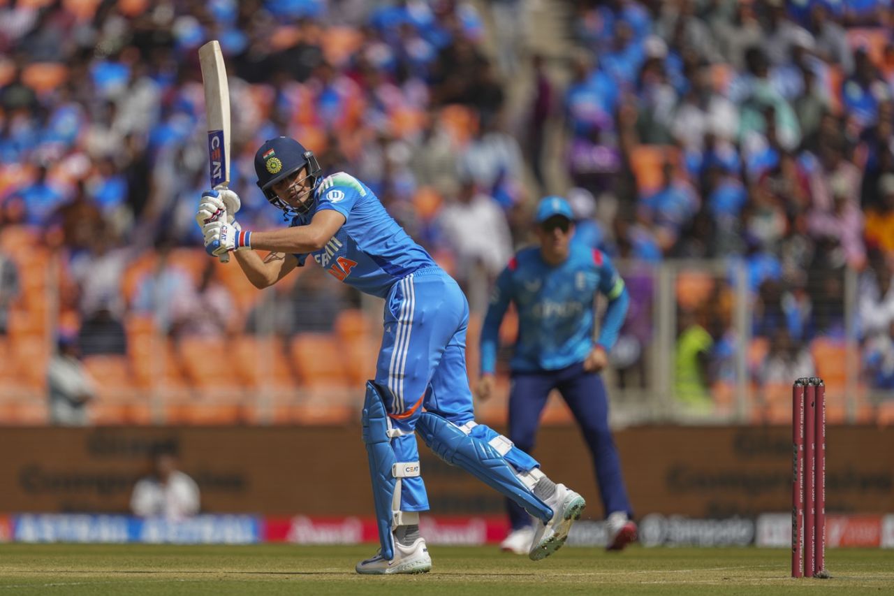 Shubman Gill plays a flick, India vs England, 3rd ODI, Ahmedabad, February 12, 2025