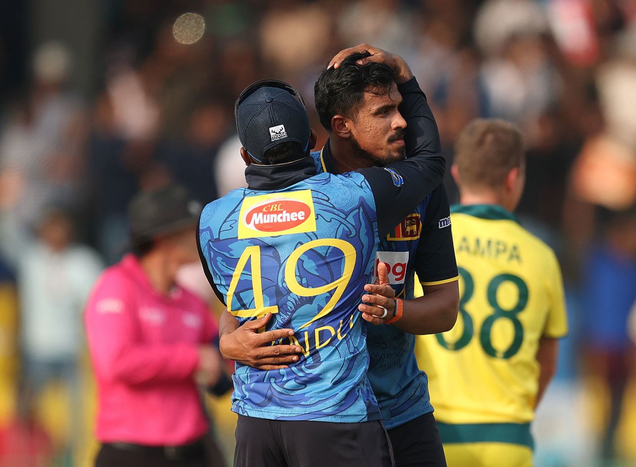 Maheesh Theekshana wrapped up victory for Sri Lanka, Sri Lanka vs Australia, 1st ODI, Colombo, February 12, 2025