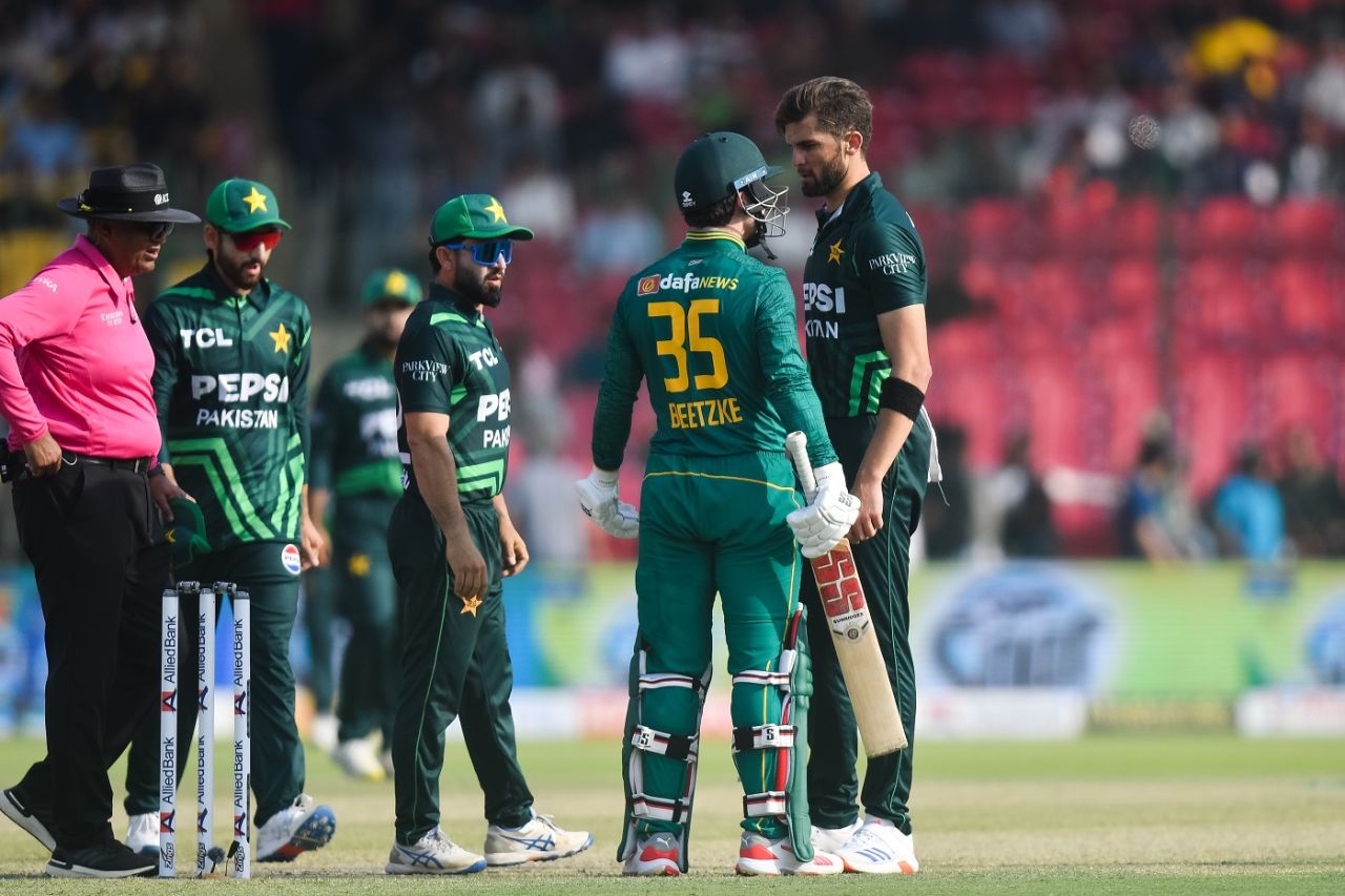 Things got heated up between Matthew Breetzke and Shaheen Shah Afridi, Pakistan vs South Africa, ODI tri-series, Karachi, February 12, 2025