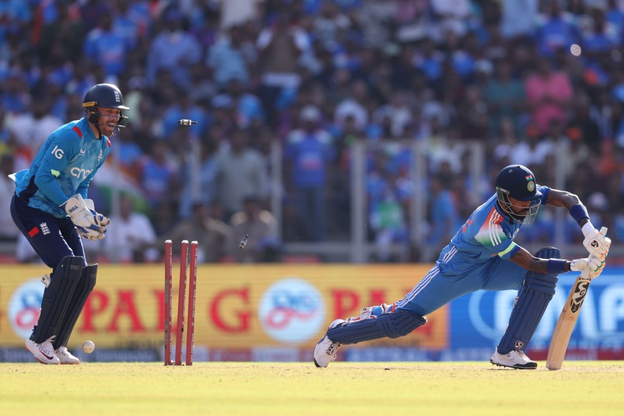 Hardik Pandya was bowled by a beauty from Adil Rashid, India vs England, 3rd ODI, Ahmedabad, February 12, 2025