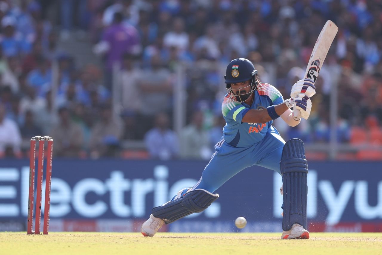 KL Rahul scored a 29-ball 40, India vs England, 3rd ODI, Ahmedabad, February 12, 2025