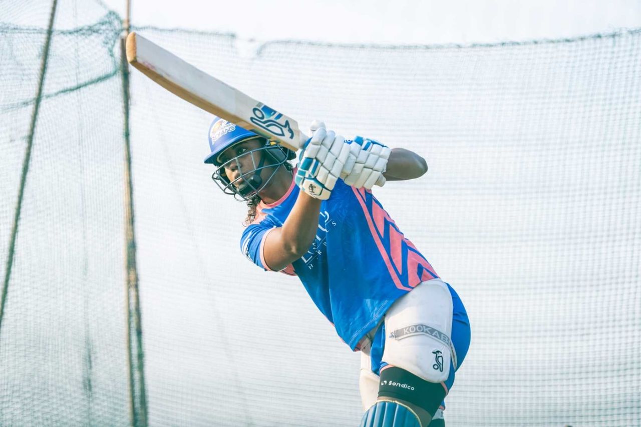 Hayley Matthews goes big at training, Mumbai, February 12, 2025