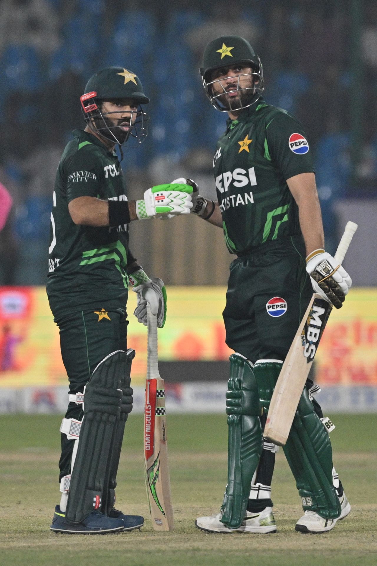 Both Mohammad Rizwan and Salman Agha scored centuries during a 200-plus stand, Pakistan vs South Africa, ODI tri-series, Karachi, February 12, 2025