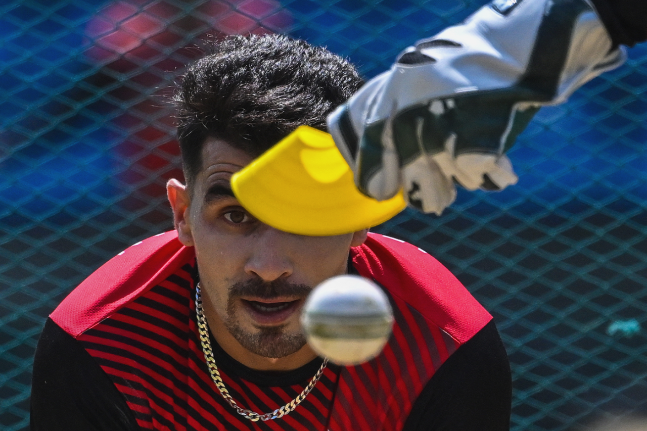 Rahmanullah Gurbaz watches ball while keeping in the nets, Pallekele, November 23, 2022