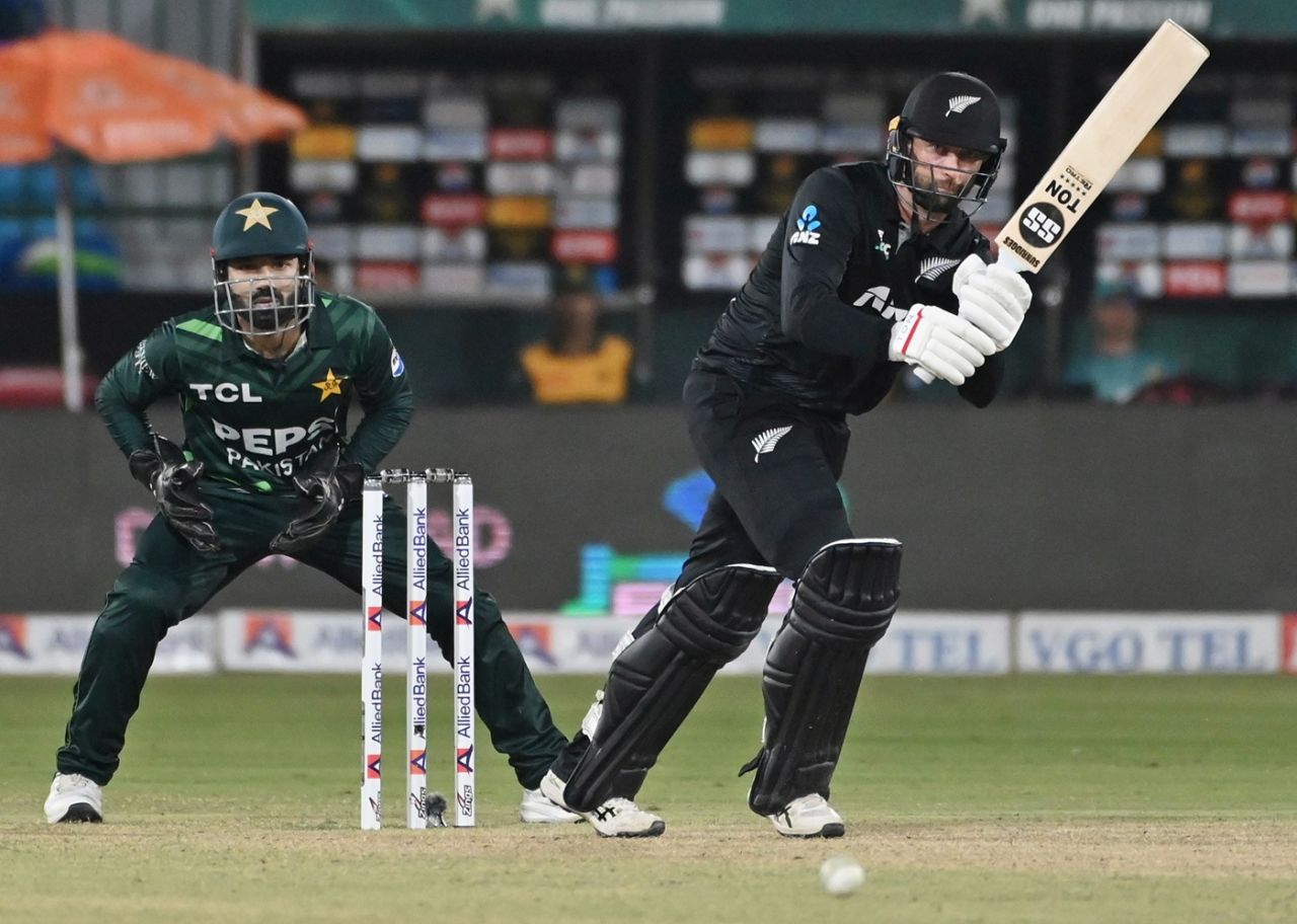 Devon Conway scored a crucial 48 off 74 deliveries, Pakistan vs New Zealand, ODI tri-series final, Karachi, February 14, 2025
