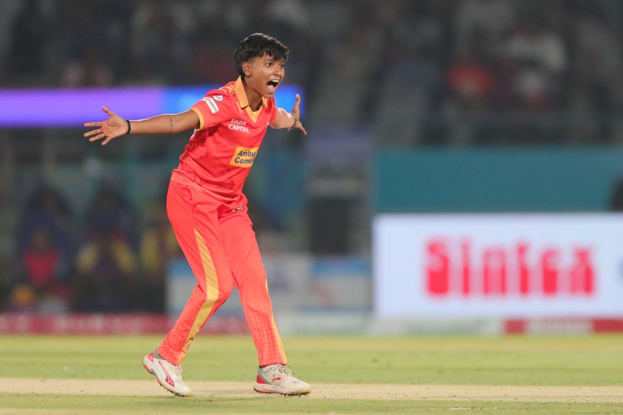 Priya Mishra removed Tahlia McGrath and Grace Harris in her second over, Gujarat Giants vs UP Warriorz, WPL 2025, February 16, 2025