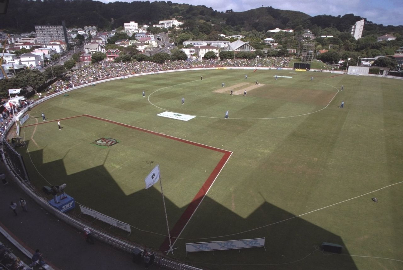 A view of the ground and the Max zone, New Zealand vs England, third Cricket Max International, Wellington, November 2, 1997