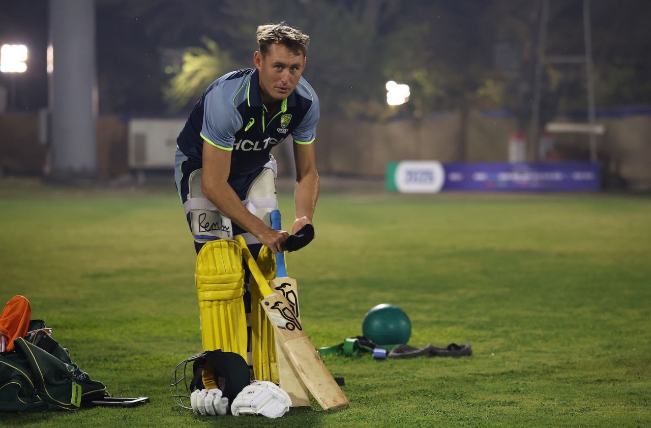 Marnus Labuschagne at a net session in Lahore, February 19, 2025