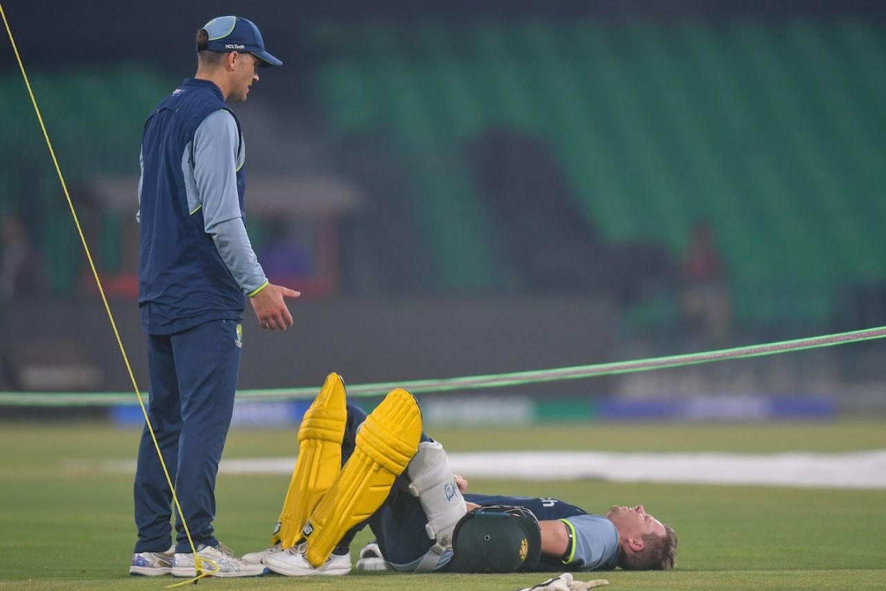 Steven Smith copped a blow in the box in the nets, Champions Trophy 2025, Lahore, February 21, 2025